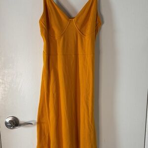 wild fable Mustard Yellow Midi Slip Dress